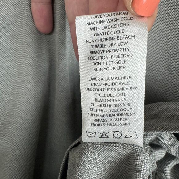 Travis Mathew Golf Polo sz XL Gray with purple/light grey stripe Marbella Golf - Picture 6 of 7